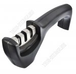 Ножеточка 3-х секционная для керамических, стальных ножей 20,5см,эргономическая пластиковая ручка,цвет черный(24) 