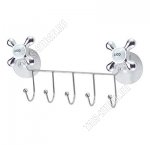 .КРАН Вешалка настен. 5 крюч. L24,5х9см,хром,крепл.присоск (1)