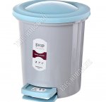 Ведро д/мусора 6л, с педал,кругл внутр.съемн.ведро,небесн (d24,5 h27см) (2) 