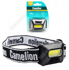 Фонарь налобн  LED 1Вт,дневн.6500К,3реж,освещен. 50Лм до 20м, бат. 3хААА(не в комп-те),пластик,черн  LED5384 (1) 