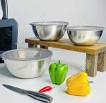 Салатник набор 3шт золото d16/19/21см с пластиковыми крышками (24)