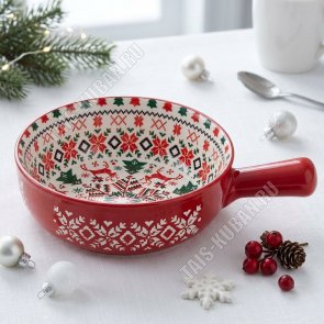 Север/Красный Кокотница 21х16см h6см, п/уп (36) 