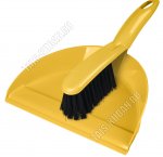 Набор .Совок 24х15см +Щётка-сметка L10см,ворс h5см,горизонт.руч.12см,желтый, Хомвер (15) 