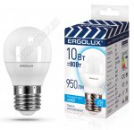 Ergolux ПРОМО-Шар E27 10Вт,дневн.4500К,светов.поток 960Лм (аналог 80Вт обыч.лампы) h82 d45мм (10)