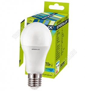 Ergolux-ЛОН E27 17Вт,нейтральн.(дневн) 4500К,светов.поток 1650Лм (аналог 155Вт обыч.лампы) h120 d60мм (10) 