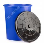 Бак д/мусора 100л синий (d55 h67см) с крыш, Альтернатива (3) 