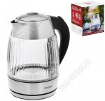 Чайник стекло 1,8л 2200Вт диск,серебро (12) 