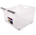 Ящик на колес, выкатной 23л широкий,б/крыш, прозр,с ручк (38х38 h26см) (5) 