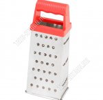 Терка 4х гран, h21см,нерж.сталь,пласт.ручк,красн (12) 