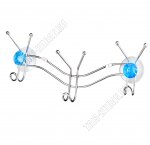 .БРИЛЛИАНТ синий Вешалка настен. 3 крюч. L28х11,5см h4см,хром.сталь,камни,крепл.присоск (12)