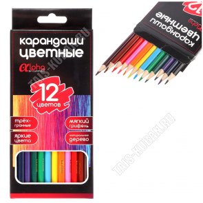 Карандаши цветные, Набор 12штук (12) 