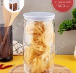 CESNI Банка пластиковая крышка 1,5л, цв.голубая, п/уп (6) 