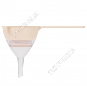 Сито с воронкой 2в1 (разборн) круглое,с ручкой(d13 h16,5см) бежевый (20) 