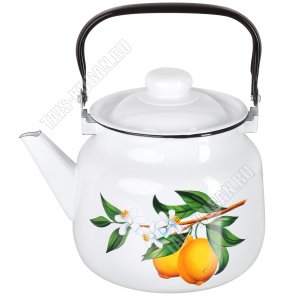 Лимоны Чайник белый 3,5л,подвижная ручка,пластиковая ручка на крышке (4) 