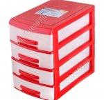 Бокс д/метизов,мелк.инструмента,красн/прозр 4-х секц,(25х18 h26см) (6) 