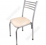 Стул с жесткой квадратной спинкой, квадрат (40х40 h85см) бежевый/серебро, нагруз.до 200кг (8)