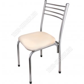 Стул с жесткой квадратной спинкой, квадрат (40х40 h85см) бежевый/серебро, нагруз.до 200кг (8) 