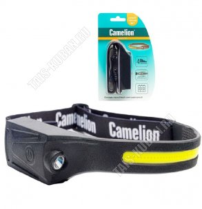 Фонарь налобн  LED 3Вт,дневн.6500К,4реж,освещен. 170Лм до 30м, бат. 3хААА(не в комп-те.),пластик+резина,черн  LED5383 (1) 