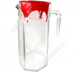 Кувшин 1,5л с красной пласт.крышкой (ф.пирамида) п/уп