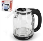 Чайник стекло 1,7л 2200Вт, рельефный корпус,чёрный (4) 