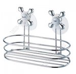 .КРАН Полка настен,овал (20х10,5 h12,5см) борт 3 прута,металл,крепл.присоск