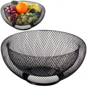 Фруктовница черная, круг (d30 h14см) 