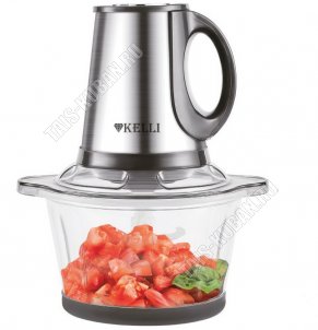 Измельчитель 1200Вт 1,8л стеклянная чаша, цвет-серебро/черный(8) 