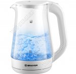 Чайник стекло 1,7л 2200Вт диск,подсвет,белый (2)