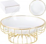 Ваза-корзинка д/фруктов,сладостей на ножке d24см h11смна метал.подст, п/у (1)