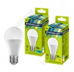 Ergolux-ЛОН E27 12Вт, холодн.6500К, (аналог 100Вт обыч.лампы) (10) 