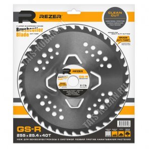 Диск REZER- для триммера, 255х25.4х1.3мм. 40зубьев, GS-R 