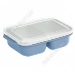 Контейнер прям серебр 2-х секц. 0,6л+0,6л, с крышк.(15х22 h6см) (24)