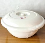 Таз с крышкой  6л (d32 h15см) молочный (100)